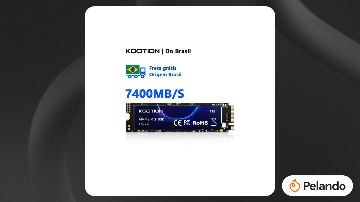Por R$ 1.096: KOOTION X16Plus SSD M.2 NVMe PCIe Gen4 2TB (do