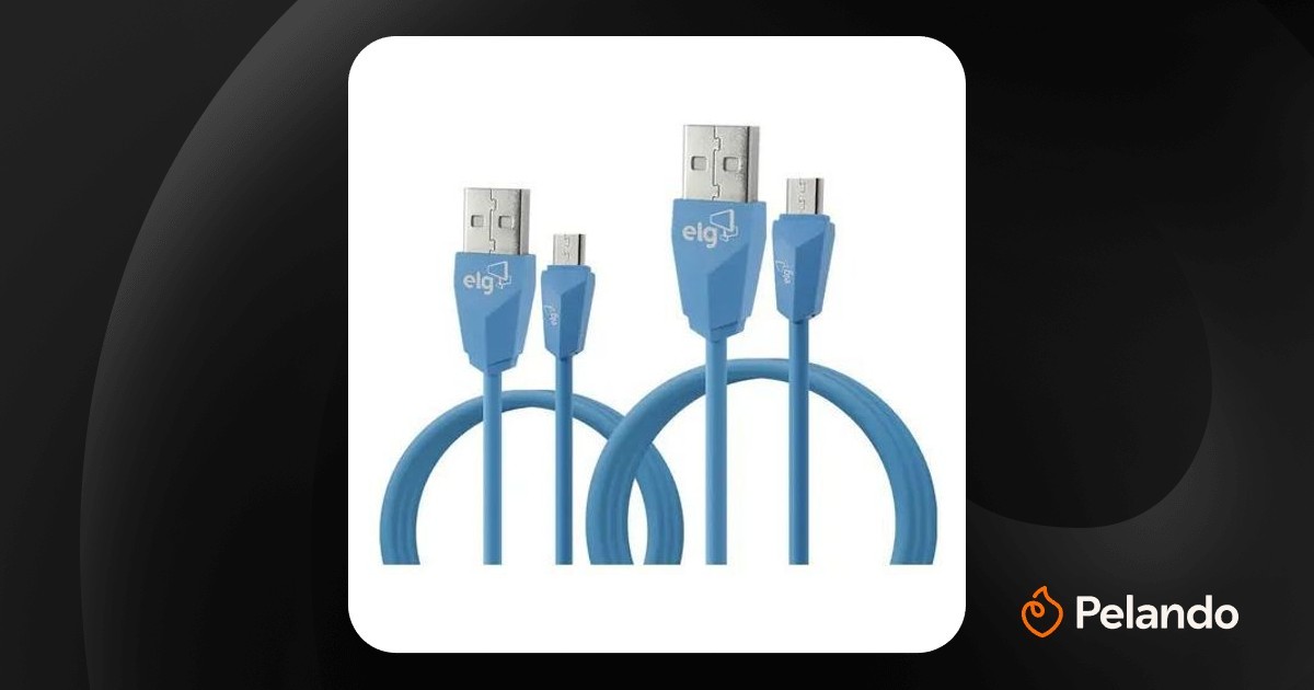 Por R$ 7,90: Kit De Cabos Micro Usb 1m E 2m ELG Cmb512be | Pelando