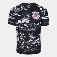 Camisa Corinthians III Invasões 19/20 Torcedor s/nº Nike Masculina - Preto+Branco | R$70