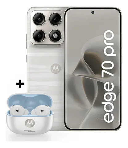 Kit c/ Smartphone Motorola Edge 70 Pro 5g 256gb Branco + Moto Buds 2 Plus Bose Branco