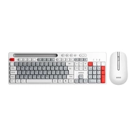 Kit Teclado e Mouse Sem Fio ABNT2 Branco/Cinza