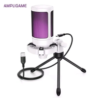 [R$66 Moedas/APP] Microfone Fifine Ampligame A2 Branco com Tripé e Cabo Removível