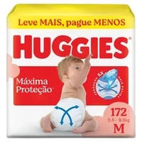 Huggies Fralda Descartável Máxima Proteção M - 172 Un
