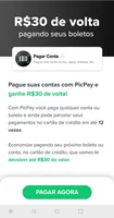 [Usuários Selecionados] R$ 30 Cashback Picpay em Pagamento de Boletos