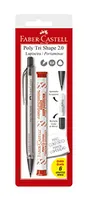 Lapiseira 2.0mm com Borracha e Apontador + Grafite, Faber-Castell, Poly Tri Shape, SM/20TSCMIX, Cores Sortidas