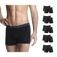 Cuecas boxer Kit Com 10 Cuecas Boxer De Cotton Casual Pretas, Polo Match, Masculino, Preto, M