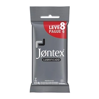 Preservativo Camisinha Jontex Lubrificado - Leve 8 Pague 6 Unidades, Jontex, Branco, 8un, pacote de 6