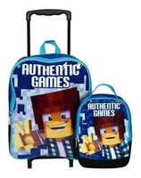 Mochila com Rodinhas Authentic Games + Lancheira