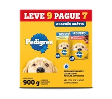 SOMENTE APP (10UN PACK + ENTREGA REC. + CUPOM) [UNIDADE SAI: 1,36 ] Ração Úmida Sachê Carne e Frango Gatos Adultos LV9 PG7.