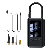 Bomba Inflável Portátil Portátil, Carregamento Sem Fio, Display Digital, Pneu 