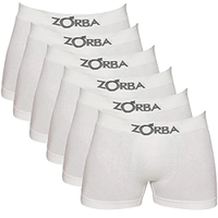 Kit c/ 6 Cuecas Zorba Boxer Seamless 781 Branco - P