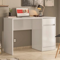 Escrivaninha Demóbile Office Morada com 1 Porta e 1 Gaveta - Branca
