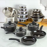 Jogo de Panelas Happy Day Cinza 5 peças + Kit Inox 11 Peças - La Cuisine | R$234