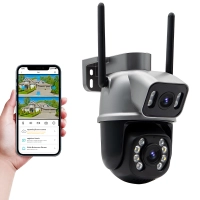 [R$81 "MOEDAS"/BR] Cameras de Vigilância Wifi com Lentes Duplas A28, Visão Noturna, Alarme, Detecção de Movimentos