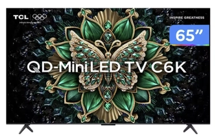 [Magalu] Smart TV 65" TCL 4K UHD MiniLED 65C6K 120Hz Google TV AiPQ Google Assistente 4 HDMI 2 USB