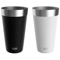 Kit 2 Copos Térmicos Kup, Preto e Branco, Sem Tampa, 473ml - HTCAC009