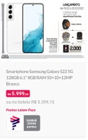 Linha S22 + 12 pontos Latam Pass por real + Brindes Galaxy