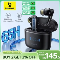 Fone de Ouvido Sem Fio BASEUS Bowie 30 com Bluetooth 5.3, 56dB, 65 Horas de Bateria e 6 Microfones