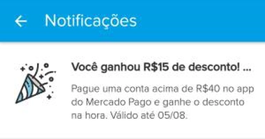 [Usuários Selecionados] R$15 OFF no pagamento de conta acima R$40 no Mercado Pago