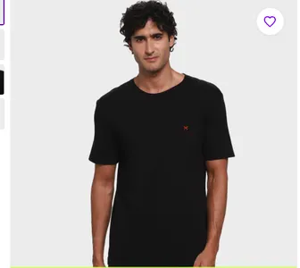 Camiseta Hering World Com Bordado Masculinina Preto Branco