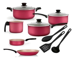 Jogo de Panelas Antiaderente 9 Peças Cereja - Panelux