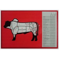 Tábua Retangular Cortes do Boi Dynasty, Vidro 30x20 | R$1.90