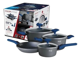 Conjunto de Panelas Colorstone 4 Peças Azul