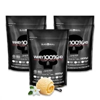 Whey Kit Black Skull 3 Unidades 900g Cada Ganho Muscular