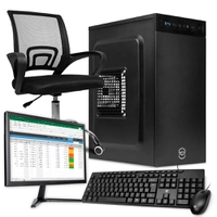 PC Home Mancer HM534, Intel Core I5, 8GB DDR3, SSD 240GB + Cadeira Office + Monitor + Kit Teclado e Mouse
