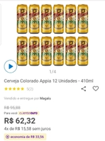 (App + C.Ouro) Cerveja Colorado Appia 12 unidades - 410ml | R$3,21 cada
