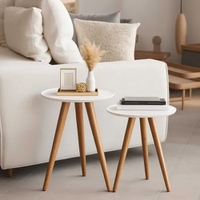 Kit 2 Mesas Laterais Redondas - Branco