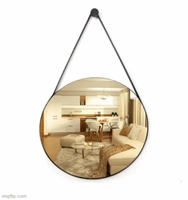 Espelho Adnet Redondo Para Banheiro/quarto/sala/30cm+brinde