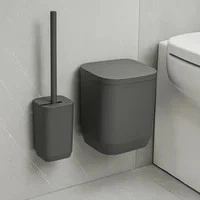 Kit Banheiro Lixeira E Escova Sanitária Parede Sem Furo - Ou