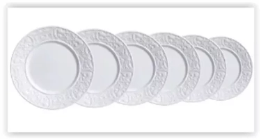 Conjunto de Prato de Sobremesa Porto Branco 6 Peças 20,5cm Porto Brasil
