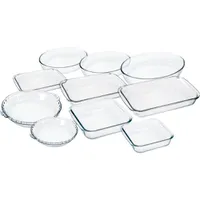 Conjunto de Travessas Marinex 10 Peças em Vidro | R$132