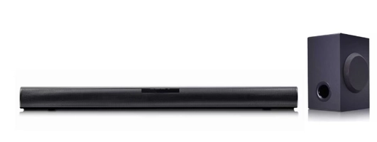 SoundBar LG SQC1 – 160W RMS, Conexão Bluetooth, 2.1 Canais, Auto Sound Engine (ASE), Adaptive Sound Control (ASC), Sem fios, Conexões Múltiplas