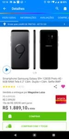 Smartphone Samsung Galaxy S9+ 128GB 4G - 6GB RAM - R$1890