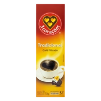 Café em Cápsula Torrado e Moído Filtrado Tradicional 3 CORAÇÕES Caixa 75g 10 Unidades