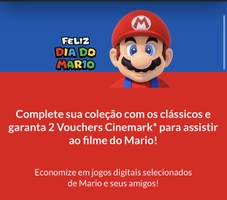 Na compra de qualquer jogo em promoção do Mário, ganhe duas entradas para o filme no Cinemark.
