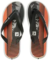 Chinelo R1 Flow, Rider, Masculino, Branco/Preto/Laranja, 37/38