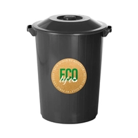 Lixeira de Plástico Plasvale Recycle Preta 64l