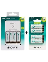 Carregador De Pilhas Sony Com 8 Pilhas AA 2500mAh Recarregáveis Multi Uso Premium Bcg-34hh4gn | R$124