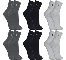 3 Kits = 18 Meias Cano Médio Adulto Algodão Lupo Sport