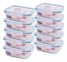 Jogo Kit 10 Potes 640ml Vidro Hermético 4 Travas Marmita