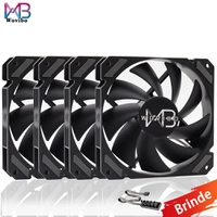 [No BR, moedas R$54] 4x Wovibo Ventilador 120mm 4 pinos PWM para CPU e gabinete Branco ou Preto