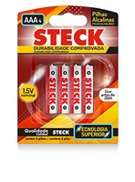 (+por- R$ 6,40) Pilhas Alcalinas AAA 1.5V Pack c/ 4 Unidades