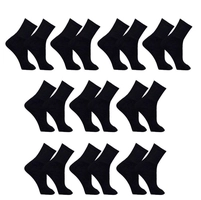 Kit com 10 Pares de Meia Cano Alto Longo Sport Preta Algodão