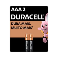Pilha Alcalina AAA Palito DURACELL com 2 unidades