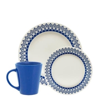 Aparelho de Jantar e Lanche 12 Peças Biona Grécia Cerâmica Estampado