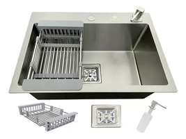 Cuba Gourmet quadrada aço inox 304 escovada 60x40cm acessórios